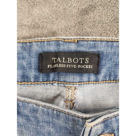 Talbots Boyfriend Jeans Womens 6 Blue Denim Stretch Straight Leg Mid Rise - Picture 8 of 12